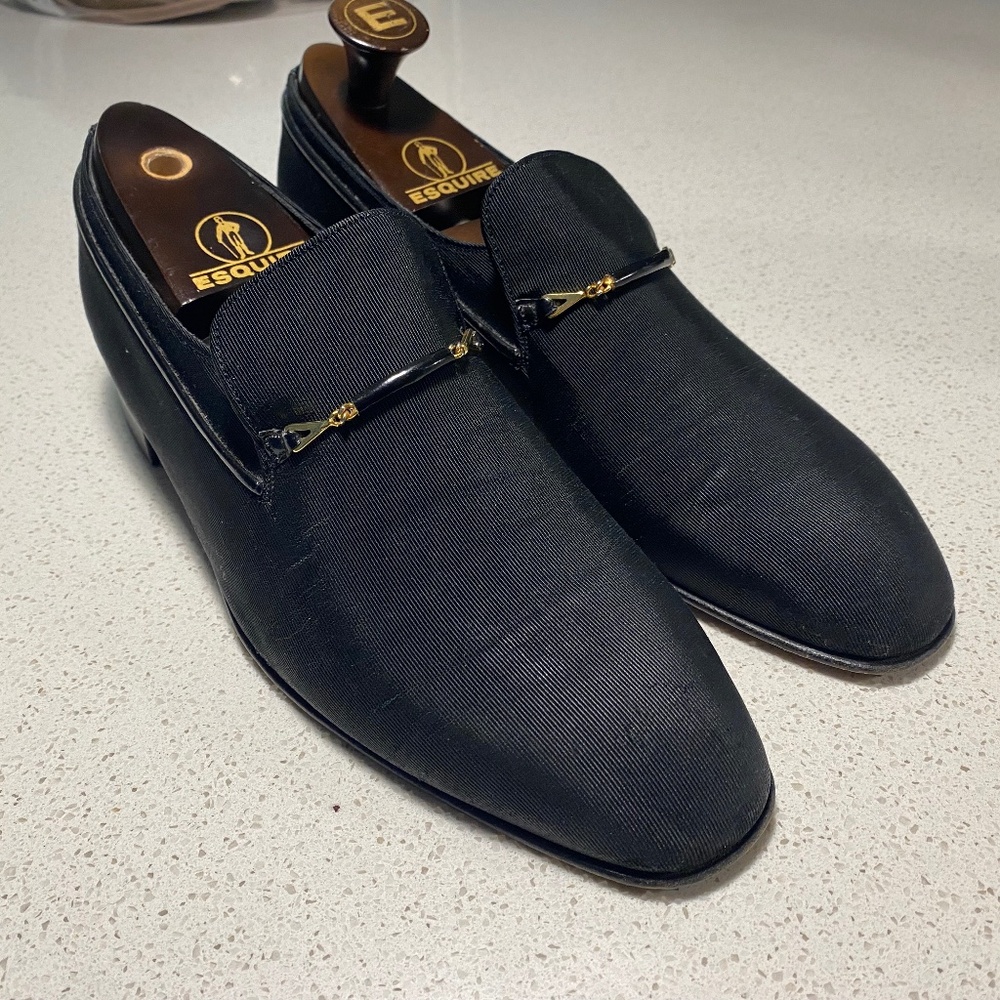 Bally Continentals Men Size 10M Black Leather Slip On Loafer Dress Shoes
